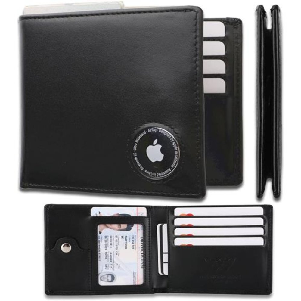 Air Tag Wallet Men Genuine Leather Bifold | RFID Blocking  for Men 